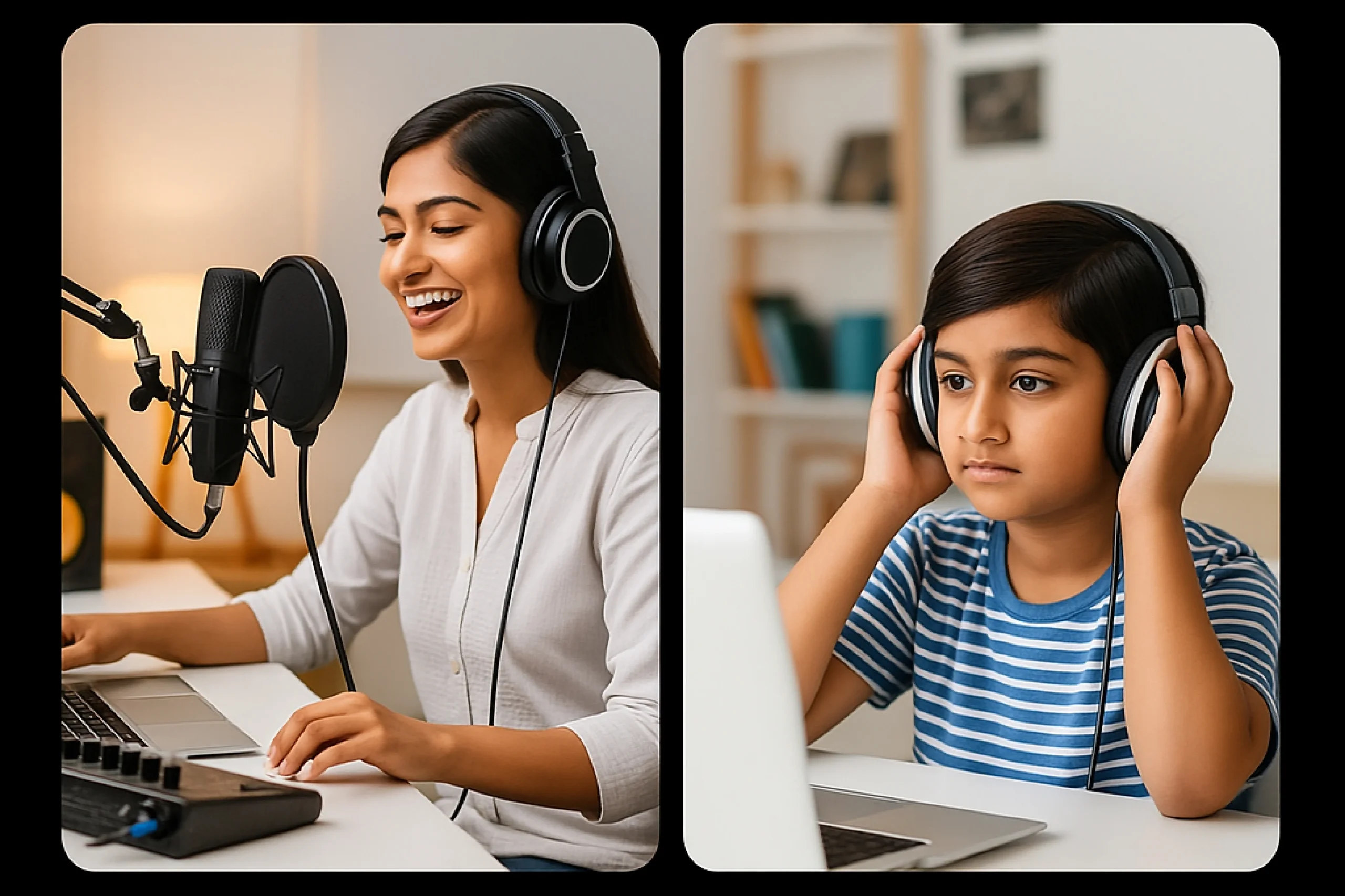 Child listening to music