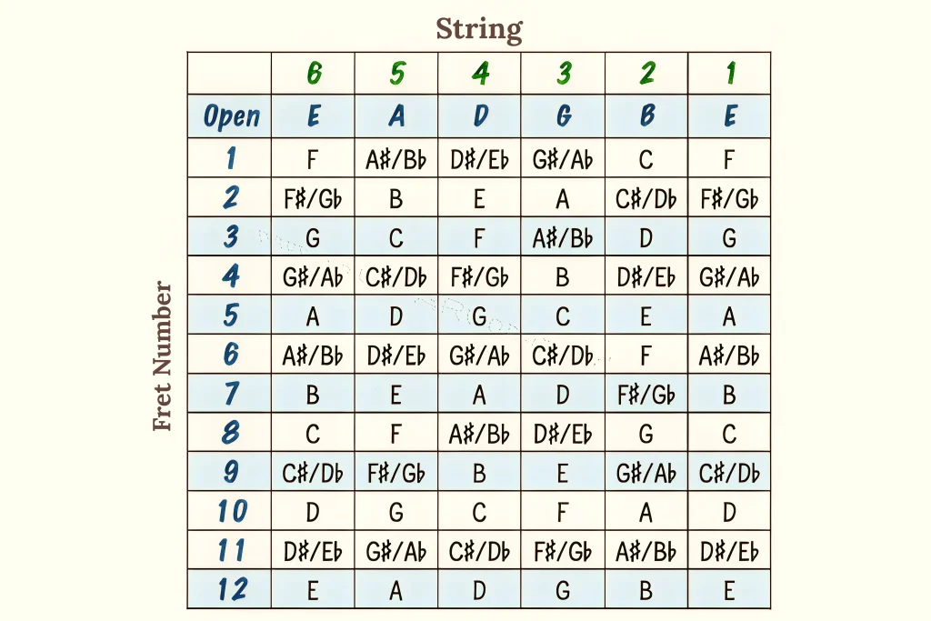 Finding Notes on Each String