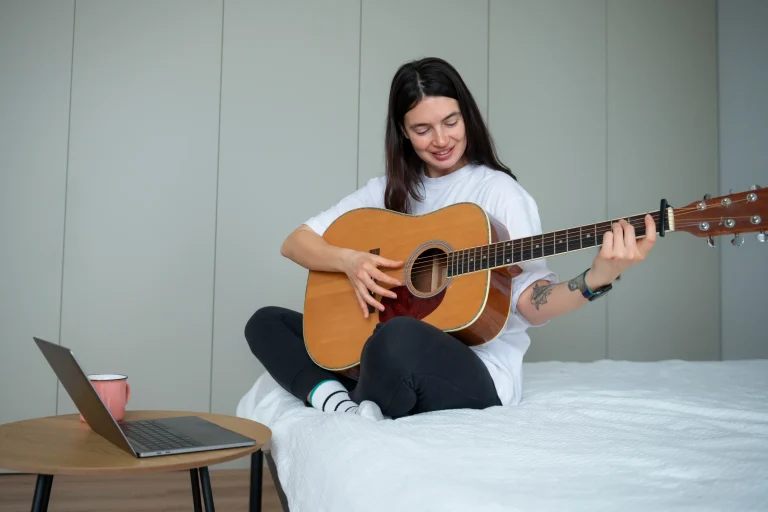 Girl playing guitar