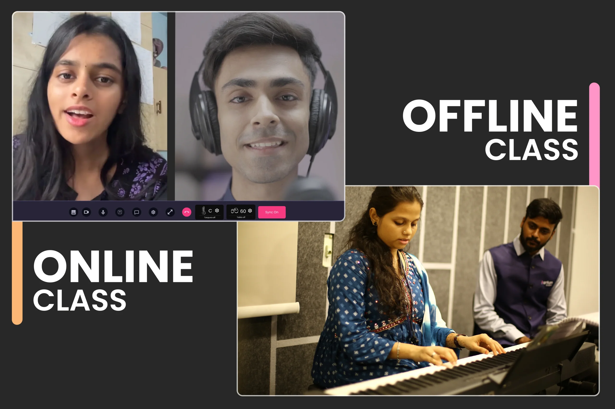 Online Vs Offline Music Classes for kids
