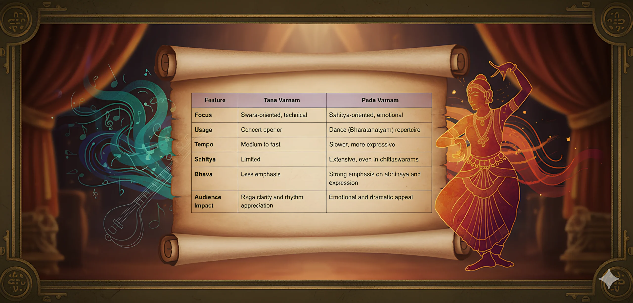 Key Differences Between Tana Varnams and Pada Varnams