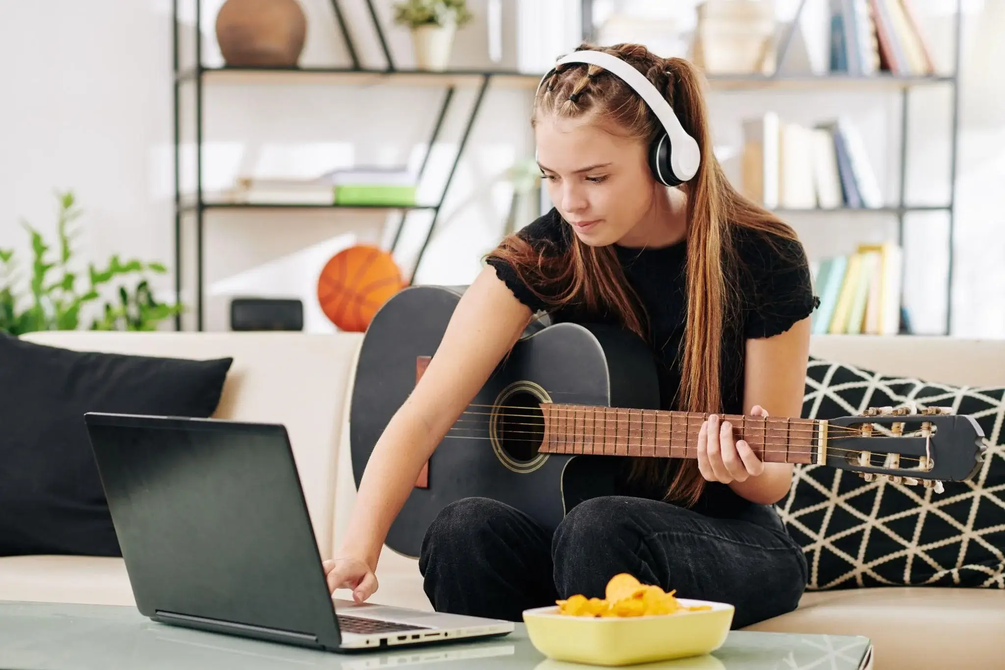 Girl Learning Music Online
