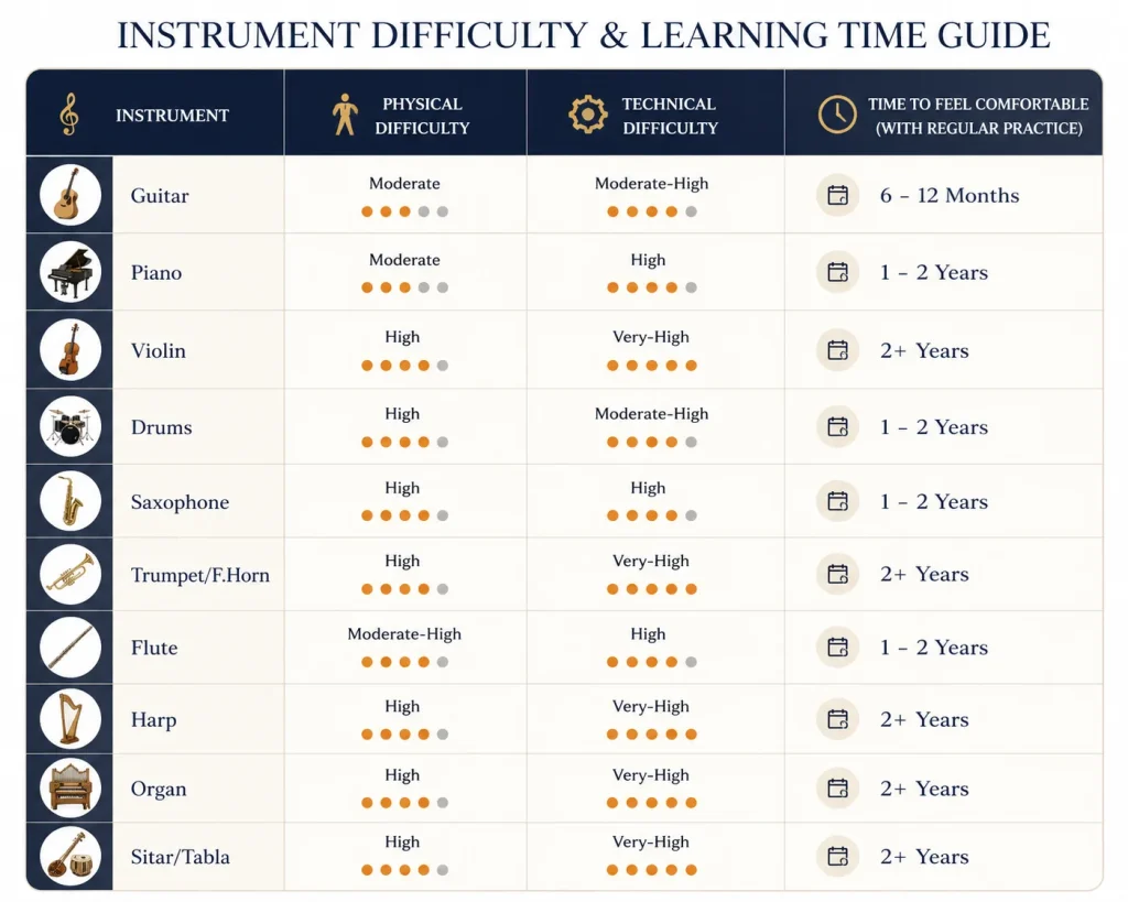 instrument difficulty
