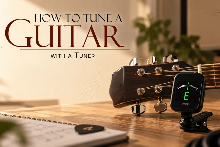 How to tune a guitar with a tuner