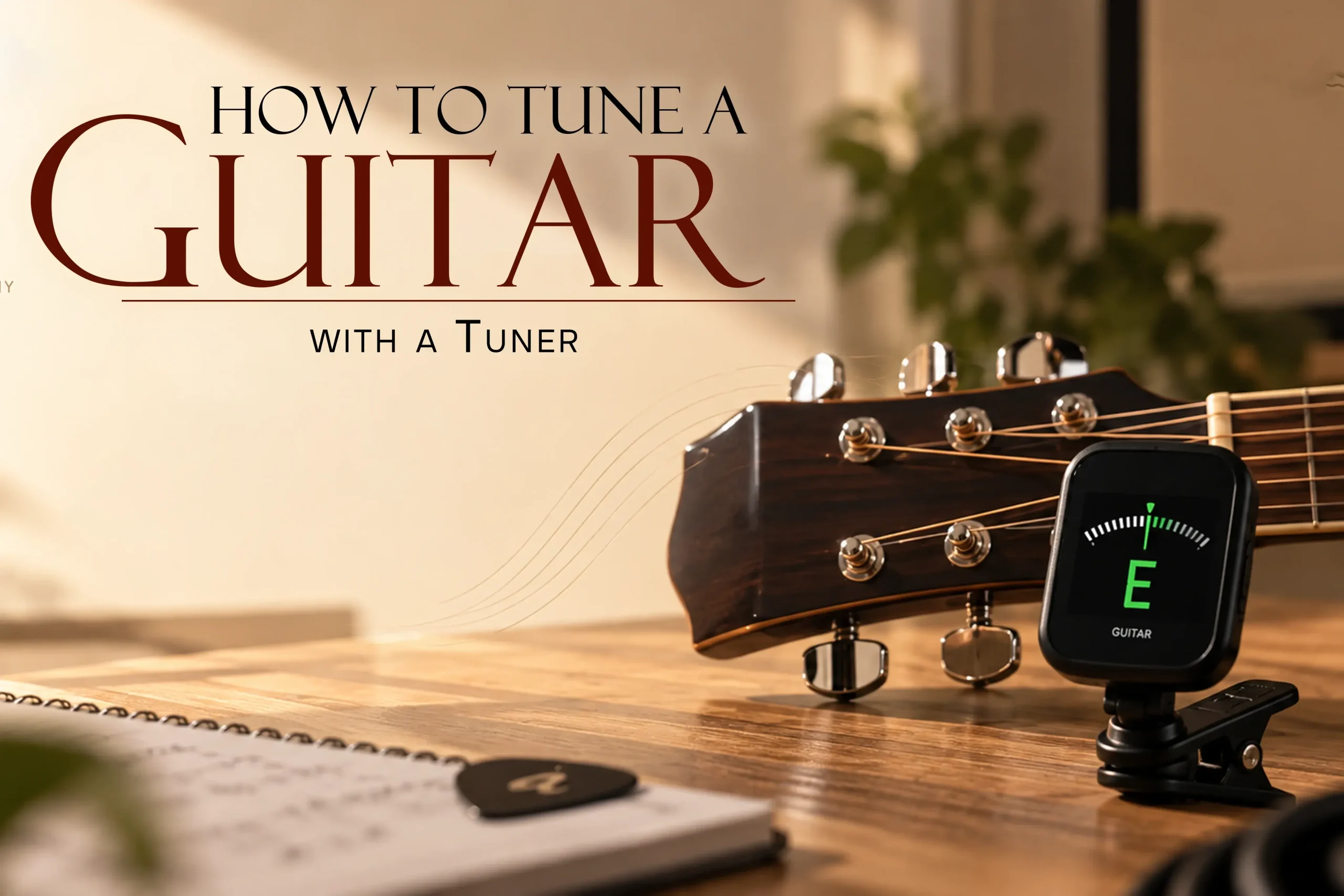 How to tune a guitar with a tuner