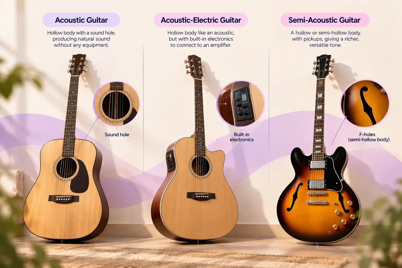 Difference Between Acoustic and Acoustic-Electric Guitars

