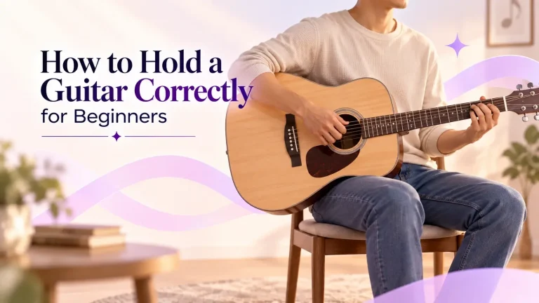 how to hold a guitar