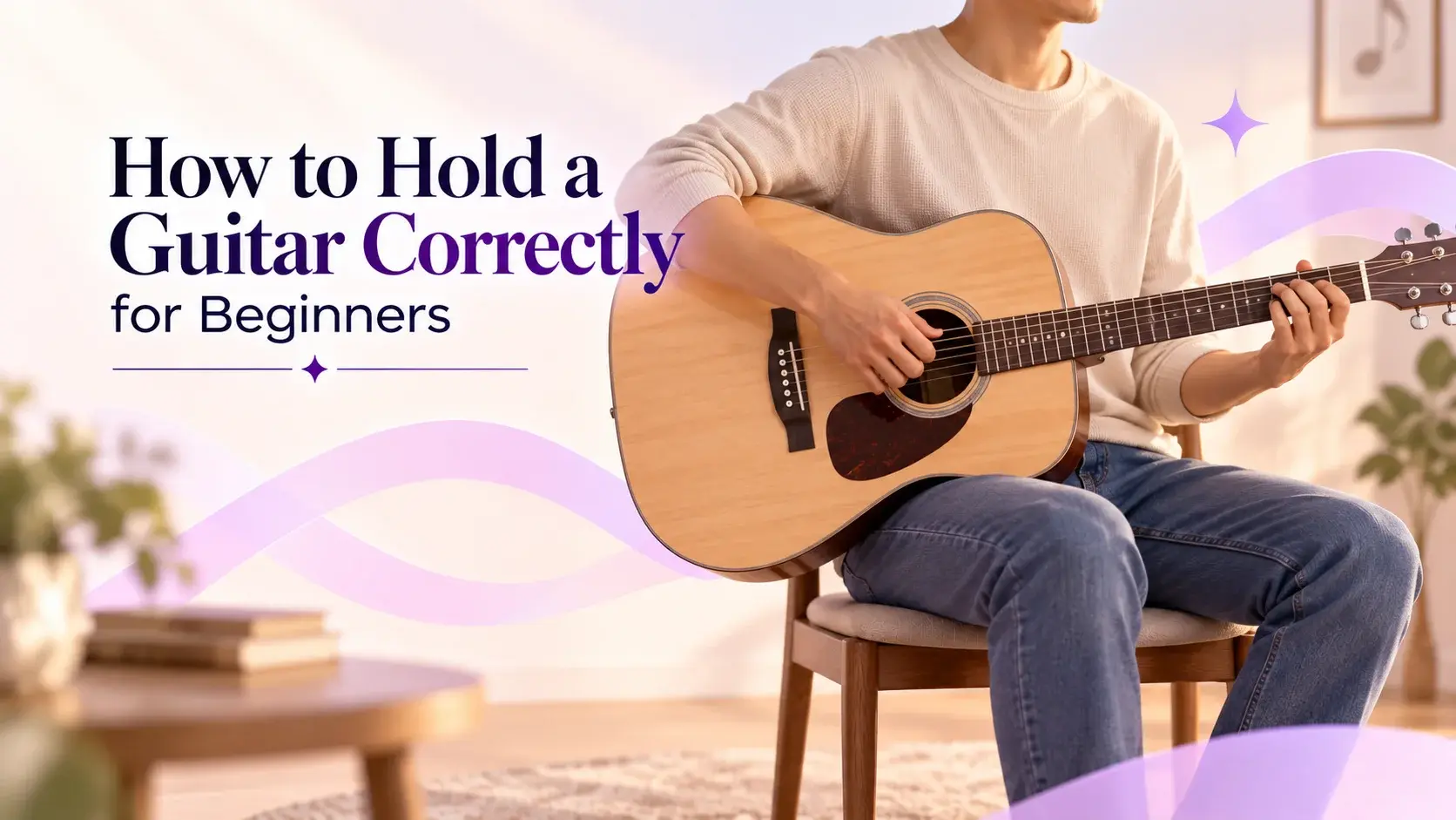 how to hold a guitar