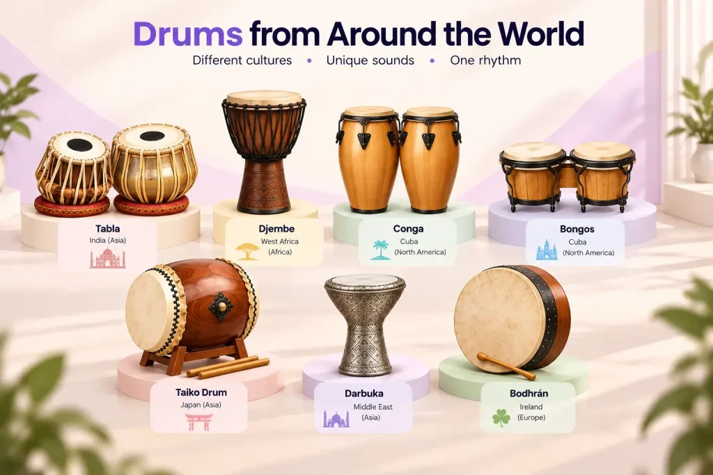 different kinds of drums